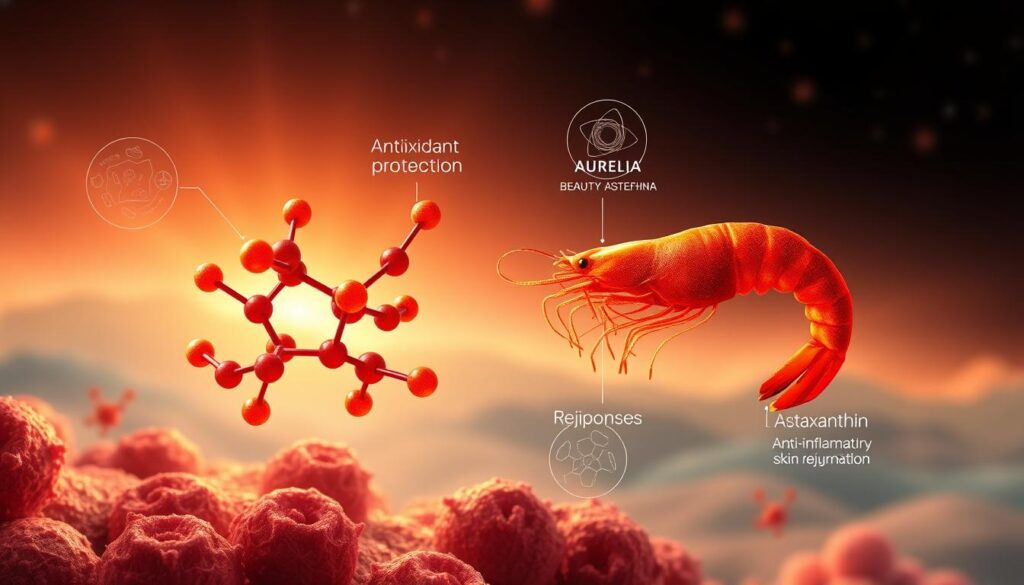 蝦紅素生物活性示意圖
